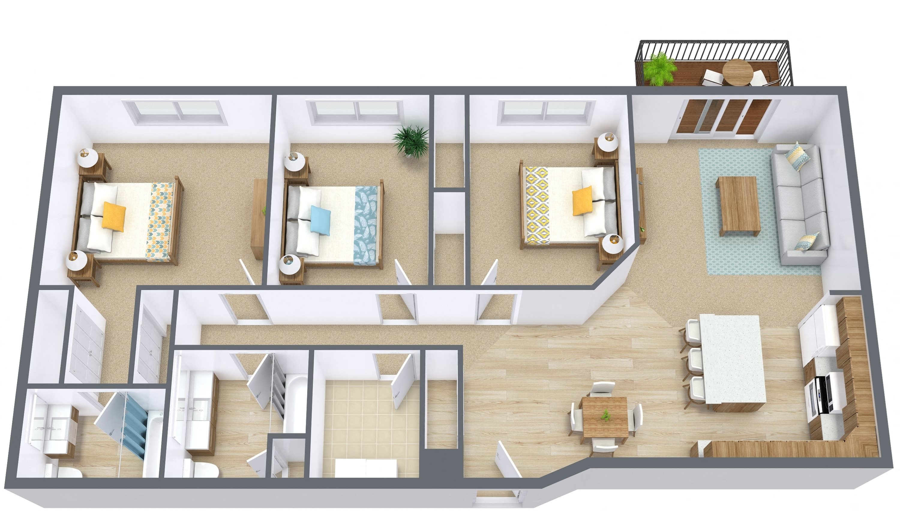 Autumn Ridge Apartments | Three Bedroom | Plan 32A Autumn Ridge Apartments | Three Bedroom | Plan 32A
